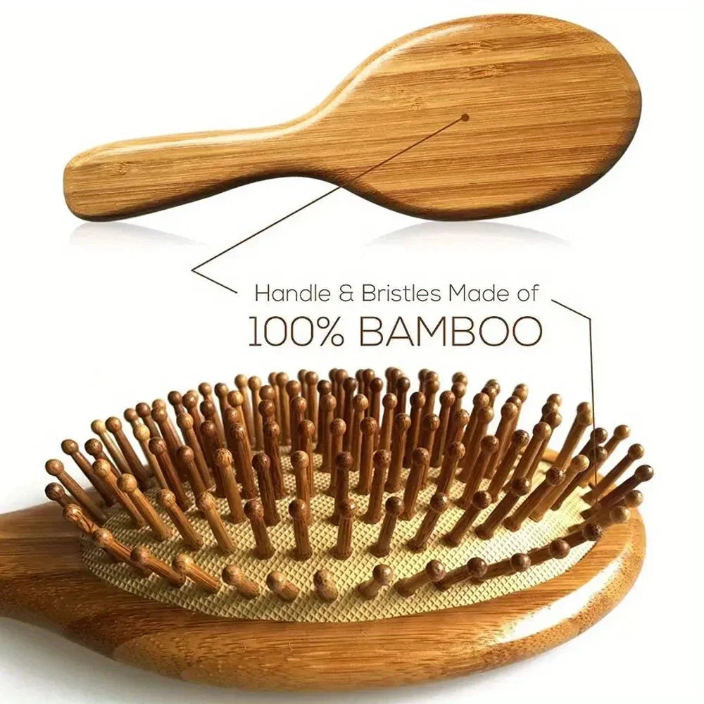 Wooden Hair Brush Improve Hair Growth Wood Hairbrush Prevent Hair Loss Comb Bamboo Comb Teeth Hairdressing Styling Hair Tools