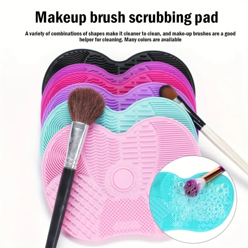 1pcs Silicone Apple-Shaped Makeup Brush Cleaner Pad With Suction Cup For Effective Cosmetic Tool makeup brush cleaning agent pad