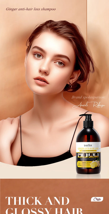 500ml Ginger Anti-Hair Loss Shampoo Long-lasting Fragrances Shampoo Deeply Moisturizing Smooth Set With Comb Gift