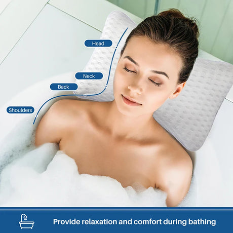 Bone Shaped Quick Drying Bathtub Pillow, Bathroom Shower Headrest, Machine Washable Bathtub Pad, SPA Shower Bathtub Pillow