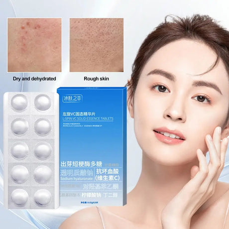 1 Kit VC Solid Essence Tablets Anti-aging Remove Wrinkle Shrink Pore VC Moisturizing Brighten VC Freeze-dried Powder Skin Care