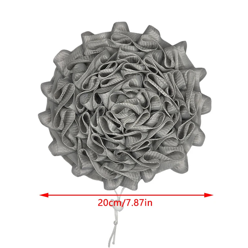 2-In-1 Bath Ball Towel Loofah With Drawstring Closure For Soap Soft Exfoliating Mesh Shower Sponge Skin Care Bathing Tool