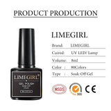 Limegirl Gel Nail Polish Set 60Colors Semi Permanent UV Led Gel Varnish Soak Off Nail Lacquers Base Top Coat