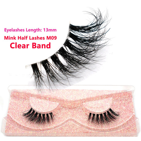 Half Lashes Mink Eyelashes Fluffy Soft False Eyelashes Wispy Cross Mink Eye Lashes Natural Short Mink Eyelash Extension Makeup