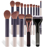 A Set of 15 Makeup Brushes Including Foundation Brush, Highlighter Brush, Blush Brush, Powder Brush, Nose Contour Brush, Eyeshad