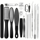 Stainless Steel Pedicure Tool Set Foot Care Kit Foot File Callus Remover Dead Skin Trimming Supplies For Home Personal Foot Spa Daily Maintenance