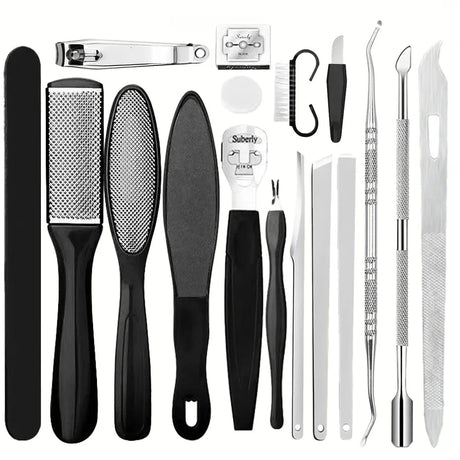 Stainless Steel Pedicure Tool Set Foot Care Kit Foot File Callus Remover Dead Skin Trimming Supplies For Home Personal Foot Spa Daily Maintenance