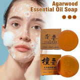 100g Agarwood Essential Oil Soap, Natural Agarwood /Sandalwood Soap Moisturizing Cleansing Bath Soap, Refreshing And Oil Control