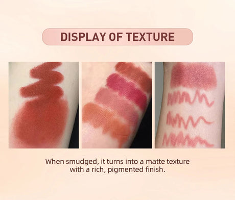 QIBEST Matte Nude Lipstick Pen Long Lasting Lipliner Lip Pencil Waterproof Lip Liner Contour Sexy Red Lip Makeup Set For Women