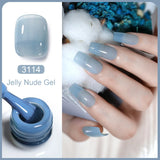 Clou Beaute Translucent Jelly Nude Pink Nail Gel Polish 15ml Vernis Semi Permanent Gel Colorful Varnish Nail Art Manicure Gel