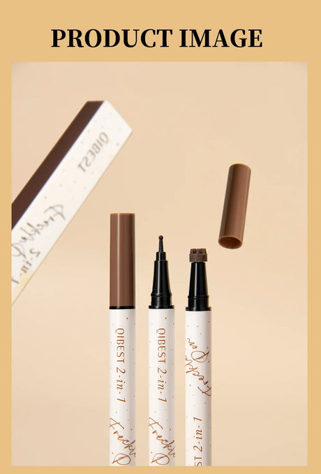 QIBEST Double-end Freckles Stamp Pen Makeup 2-IN-1 Freckle Seal Waterproof Face Concealer Contour Natural Brown Freckle Cosmetic