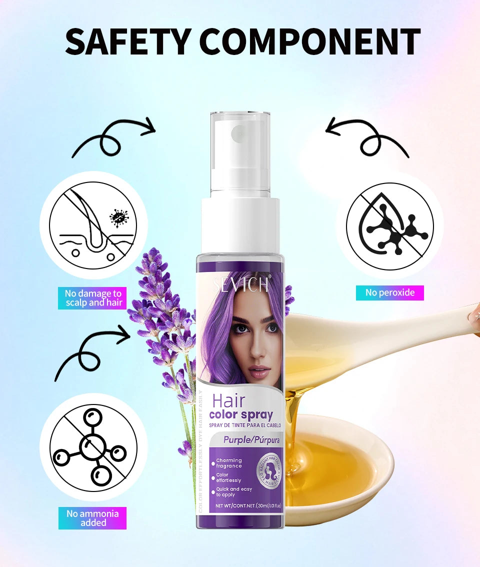 Temporary Hair Color Spray One-Time Hair Dyeing Instant Hair Salon Multi Color Hair Dye Makeup Chalk Washable DIY Party Styling