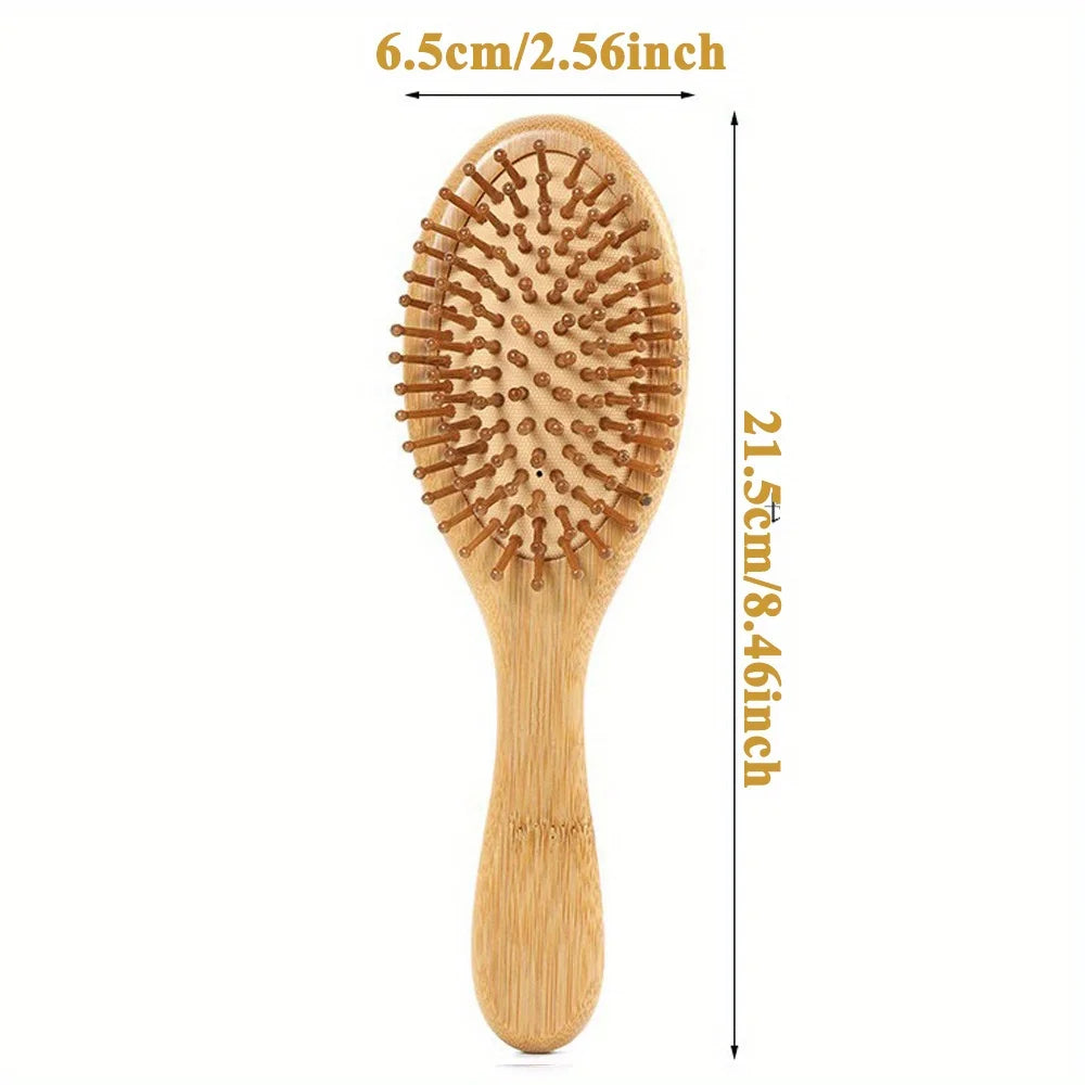 Wooden Hair Brush Improve Hair Growth Wood Hairbrush Prevent Hair Loss Comb Bamboo Comb Teeth Hairdressing Styling Hair Tools