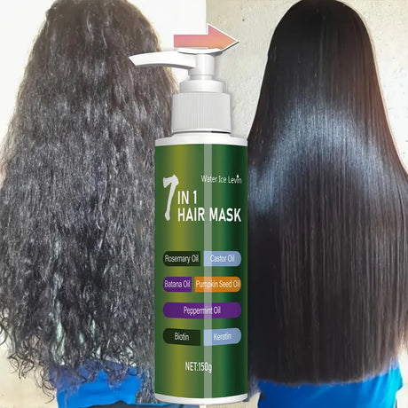 7-in-1 Deep Care Hair Mask to Prevent Breakage and Soften Dry Hair, Rich in Rosemary Oil, Castor Oil, and Biotin Keratin