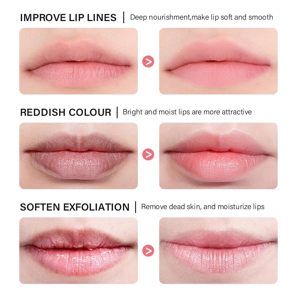 Hydrating Glowing Lip Balm Overnight Lip Mask Moisturizing Repair Cracked Lips Soften Fine Lines Mild Exfoliating Clear Dead Ski