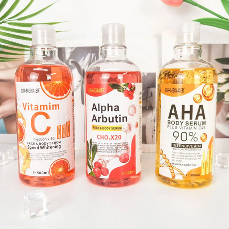 500ML Vitamin C AHA HYALURONIC& NICOTINAMIDE Face Serum Moisturizing Lightening Body Cream
