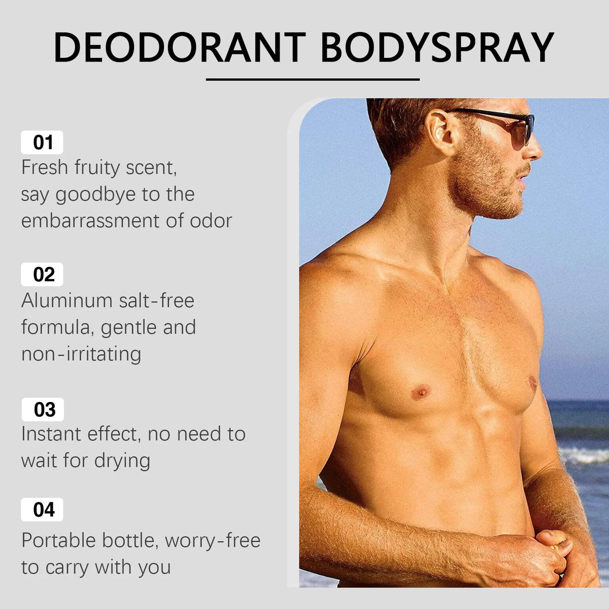 East Moon Fruity Deodorizing Spray Sweat Eliminator Keep Refresh Odor Removal Reduce Body Bad Smell Man Underarm Deodorant Spray