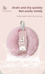 Shower Loofah Bath Sponge With Hanging Rope Exfoliating Soft Mesh Body Scrubber Rich Lather 3D Knit Design For Smooth Skin