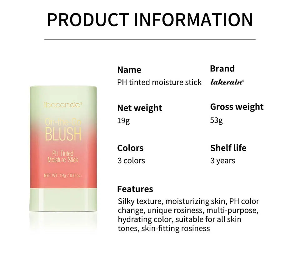 Temperature Change 3-in-1 Cheek Lip Tinted pixiBlush Stick Temperature Change Blush Makeup Products Cosmetic Palette Stick Face