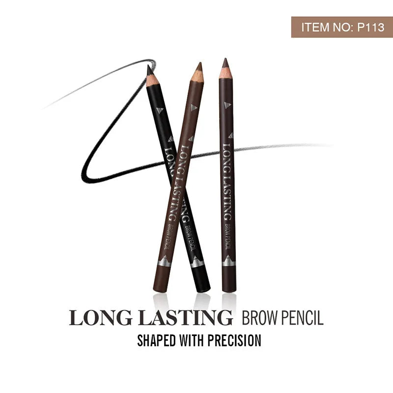 2pcs MENOW 3 Colors Long Lasting Waterproof Eyebrow Pencils Double Use Wooden Pole Eyeliner Permanent Makeup Tattoo Accessories