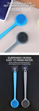 Silicone Shower Brush Body Exfoliating Dry Brushing Bathroom Back Bath Brush for Shower Brush for The Back