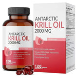 Antarctic Krill Oil 2000mg with Omega-3 EPA DHA, Astaxanthin & Phospholipids, Premium Daily Wellness, 120 Softgels Supplement