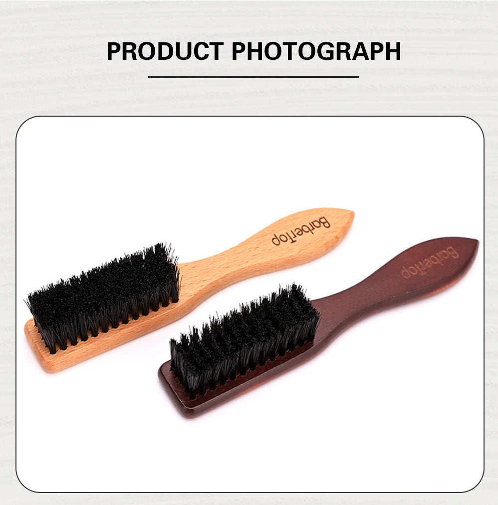 Barbertop Men Beard Brush Wooded Handle Soft Hair Cleaning Brush Broken Hair Remove Comb Hairdressing Neck Duster Barber Tools