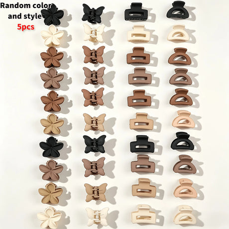 5/10/20/30 Pieces, Assorted Styles and Colors: Creamy Brown Mini Claw Clips for Children’s Everyday and Festive Hair Accessories