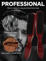 Hair Styling Comb & Brush Set, Boar Bristle Teasing Brushes & Tail Combs, Edge Control Styling Tools，Nylon Bristles, ABS Handle