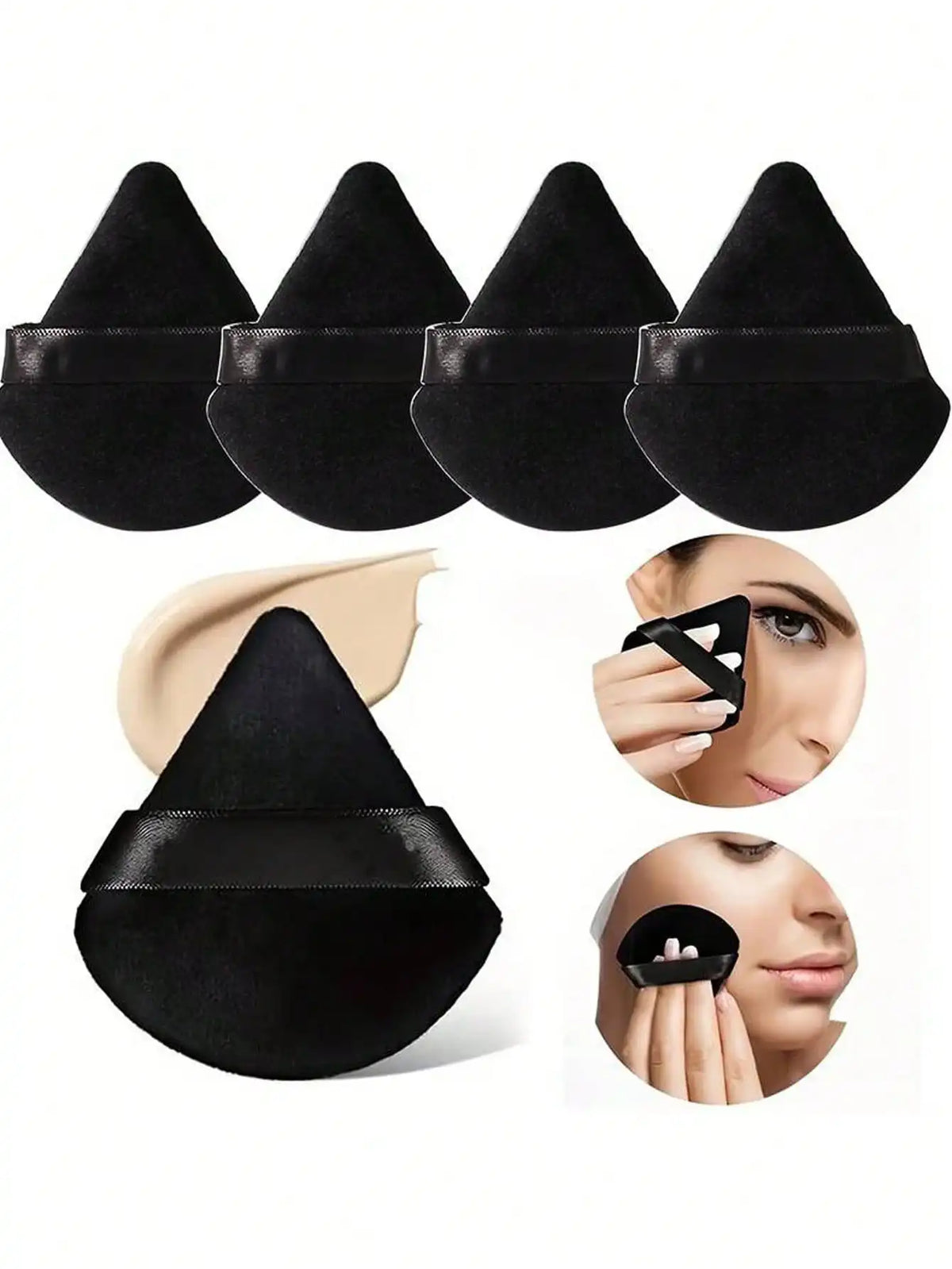 50/40/30/20/10/5 Triangular Velvet Puffs, Reusable Puffs, Face and Eye Makeup Puffs, Foundation Make-up Powder Makeup Tools