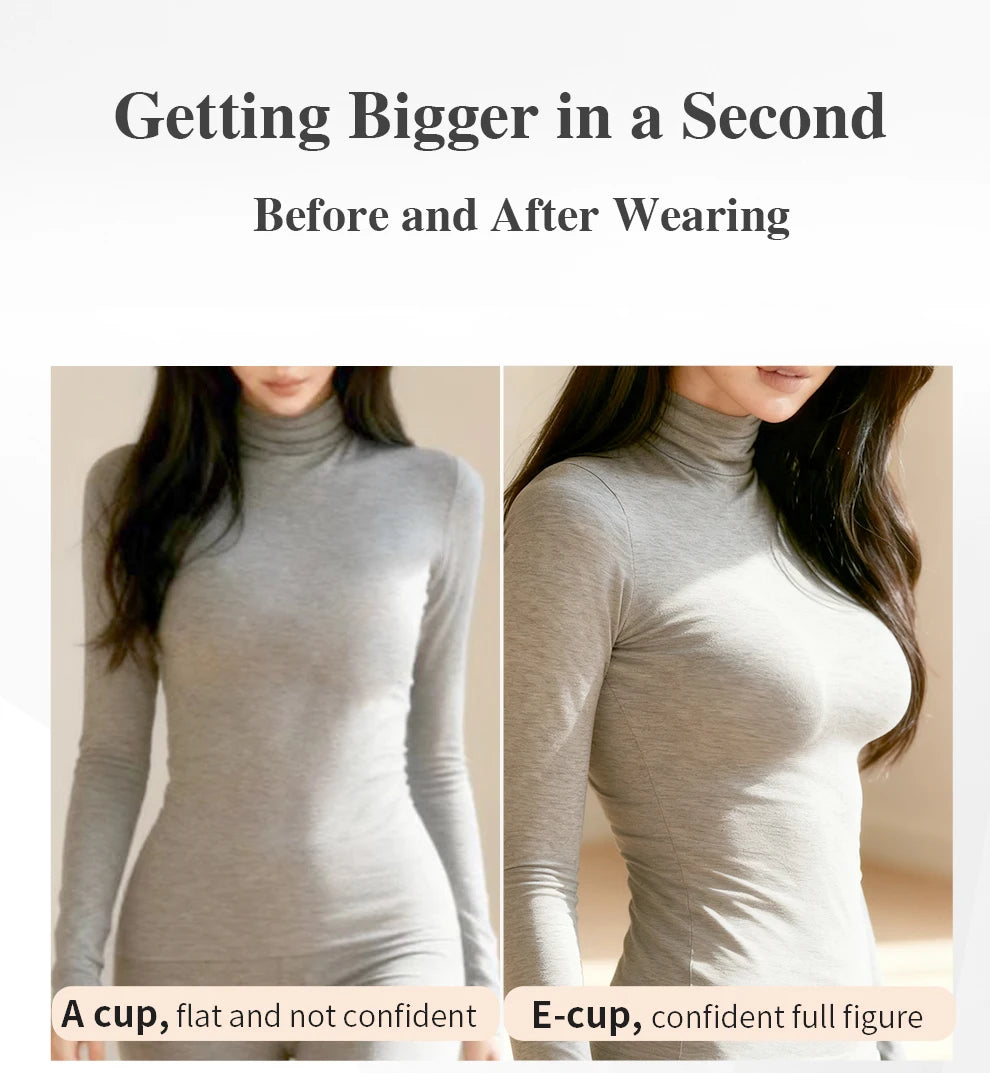 LERVANLA Silicone Breasts Pads Forms Pads Chest Women's Fake Boobs Enhancement Magnify Underwear 2-in-1Breast Becomes Big