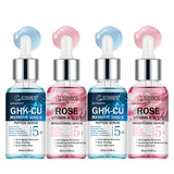 JUINHOU 2pcsCopper Peptide Rose Face Serum Set Hydrating Serum Kit For Fine Line Dry Skin Daily Face Care Brighten Skin All Skin