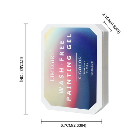 LIMEGIRL 9 Color Gradient Painting Gel Nail Art Design DIY Solid Gel Nail Polish Quickly Carved Petal Nail Painting Gel