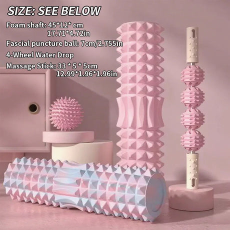 [Three piece massage set] Massage prick ball, massage roller, foam massage roller shaft - a necessary household massage artifact