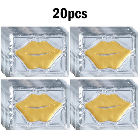 5/10/20/30pcs Pink Gold Crystal Collagen Lip Mask Plump Lips Moisturizing Nourishing Lip Patches Lips Plumper Skin Care Products