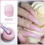 Clou Beaute Translucent Jelly Nude Pink Nail Gel Polish 15ml Vernis Semi Permanent Gel Colorful Varnish Nail Art Manicure Gel