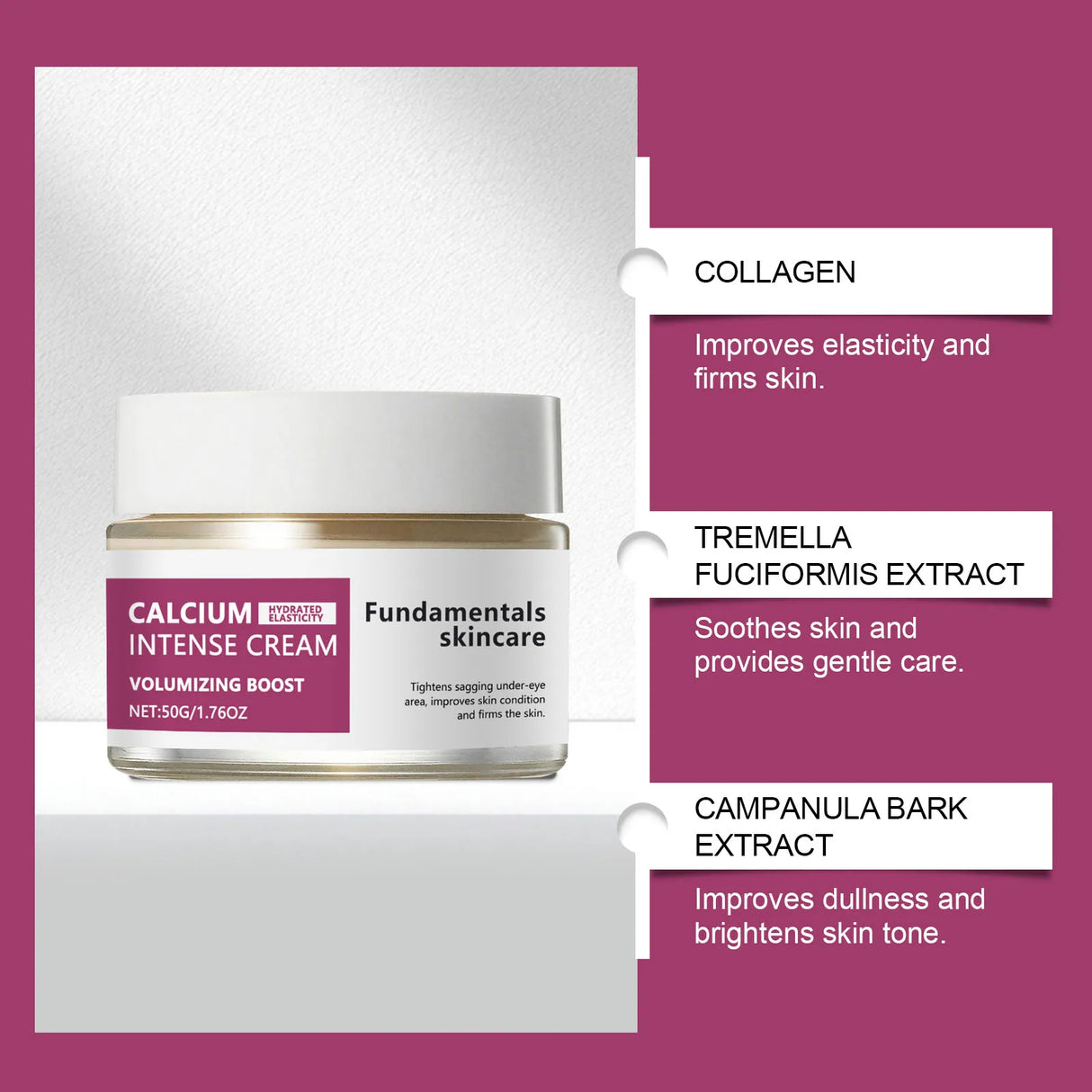 Calcium Intense Cream Tighten Skin Elasticity Enhance Moisturizing Facial Firming Improve Skin Sagging Nourishing Facial Lifting