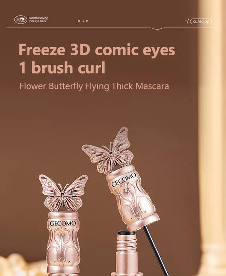 GECOMO Butterfly Flying Volume Mascara Curl Long-lasting Makeup Thin Brush Eyelash Primer Shape