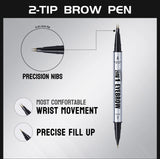 Natural Look Eyebrow Pencil Waterproof Sweat Proof Double Ended 2 in 1 Long Lasting Brow Definition Fill Shape