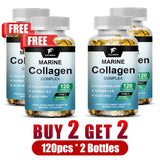 Marine Collagen Complex Capsules, Hydrolyzed Peptides for Skin Elasticity, Hair, Nails, Joint & & Bones Health, Glowing Beauty