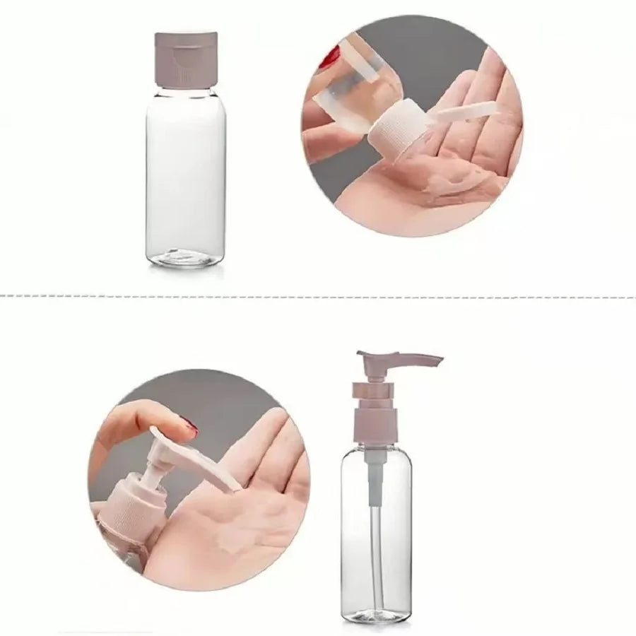 7PCS Travel Bottle Bag Wash Set Makeup Shampoo Body Wash Portable Skin Care Product Hand Cream Refillable Spray Lotion Bottle