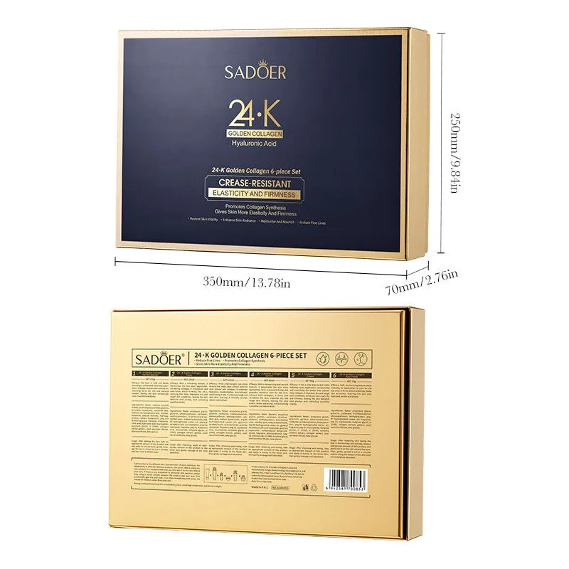 24K Gold Collagen Protein Skincare Set - Firming, Lifting Hydrating Face Kit for All Skin Types Skin Care