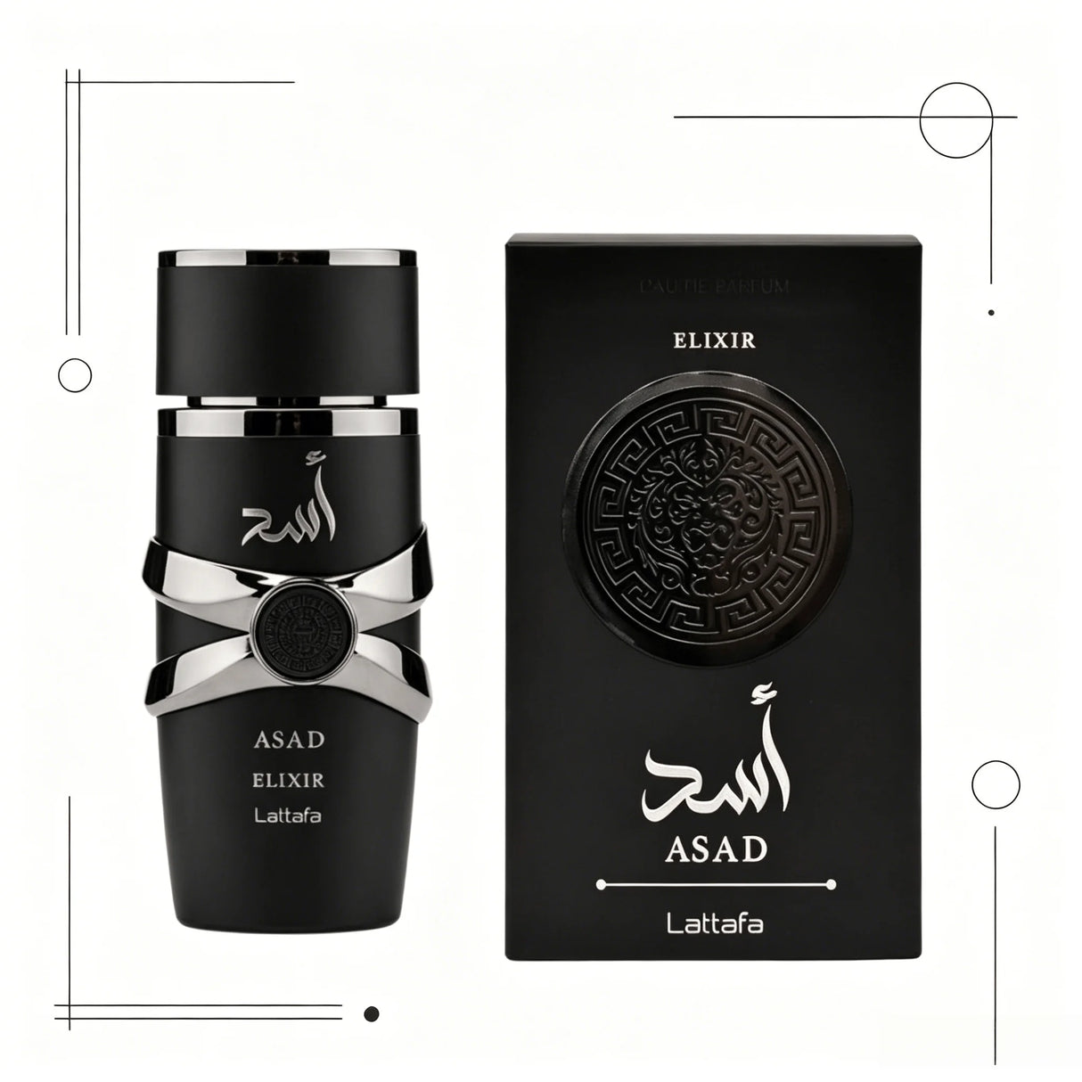 YARA LATTAFA Asad Elixir Eau De Parfum 100ML With Original Gift Box Long Lasting Intense Woody Oriental Fragrance Men Perfume Matte Black Silver Luxury Embossed Bottle Masculine Scent Business Holiday Gift for Him