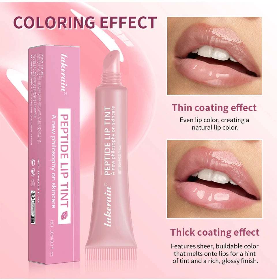10ml Peptide Lip Mask Gel Moisturizing Lip Treatment Soften Dry Flaky Lips Lipstick Base Primer Nourishing Lip Cream Daily Lip Care Cosmetic For Women Girls