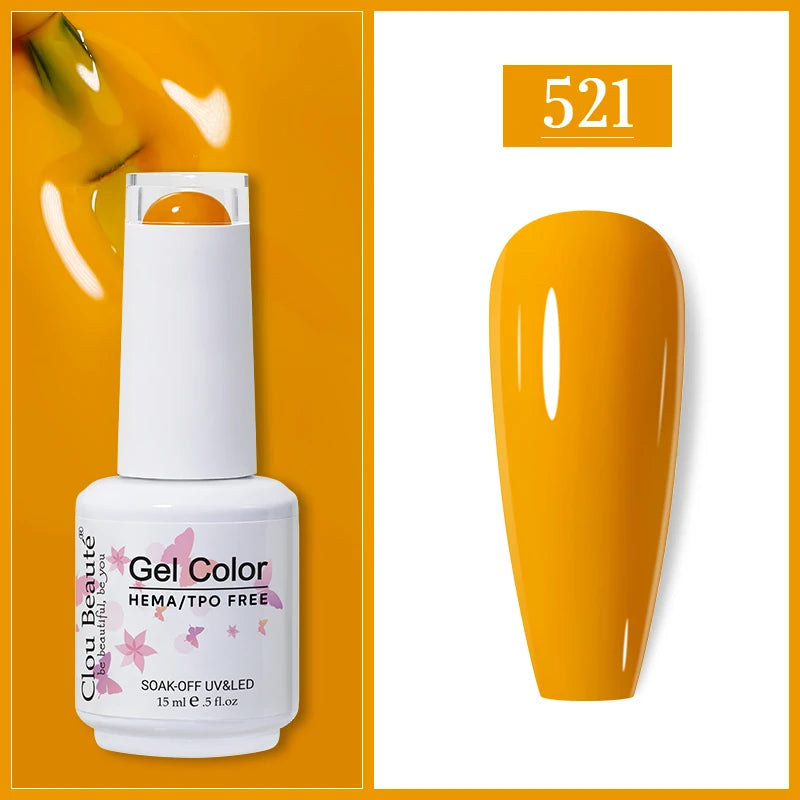 Clou Beaute Gel Nail Polish Neon Brown Royal Blue Red Green Pastal Nude Nail Art Varnishes Gel Lacquer HEMA/TPO FREE UV Gel Nail
