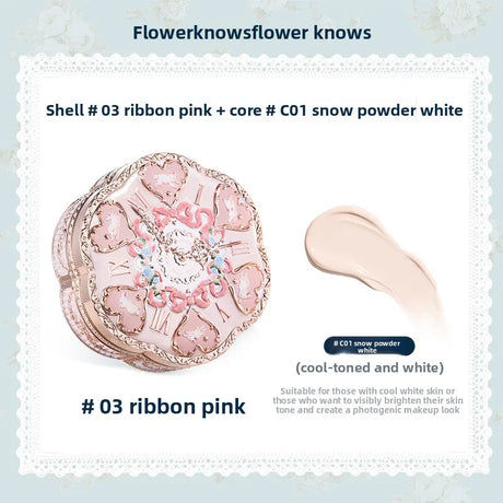Flower Knows Makeup Base Garden Air Cushion Foundation CC Cream Skin Friendly Concealer Makeup Moisturizing Natural Coverage