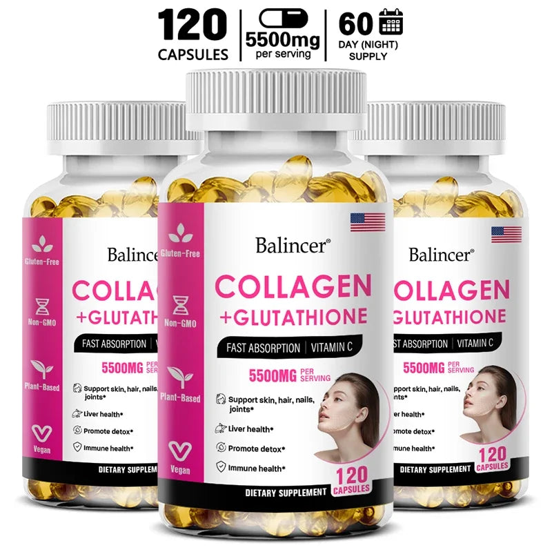 Glutathione Collagen Supplement, Antioxidant Whitening Capsules, Skin Health Deep Nourishment Skin