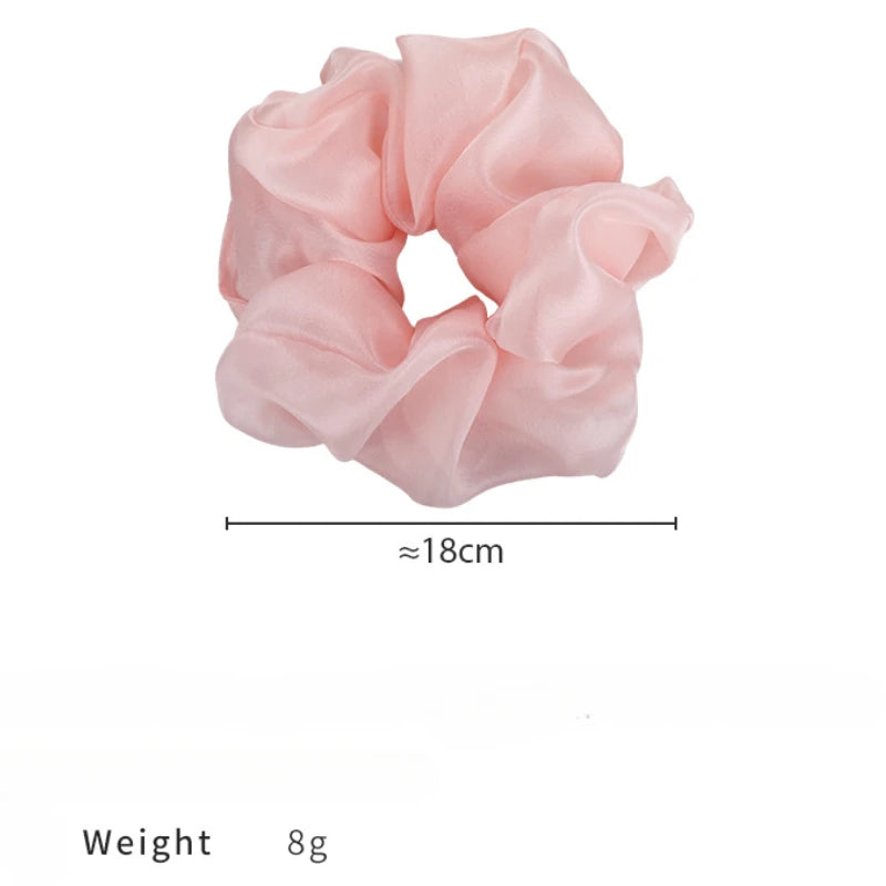 Retro French Large Hair Scrunchies Solid Color Headbands Spring/Summer Sweet Head Rope Female Tie Hair Rubber Bands for Womens