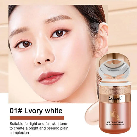 Butterfly Cushion BB Cream,Moisturizing Concealer Makeup Base BB Liquid Foundation,Butterfly Air Cushion Powder Puff CC Cream