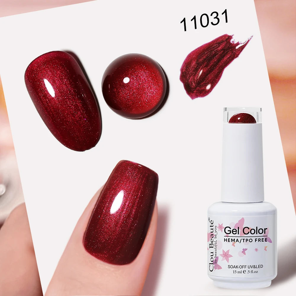 Clou Beaute Grey Color Nail Gel Polish Full Coverage Nail Polish Dark Red Gel Lacquer Varnish Vernis Semi Permanent Nail Art